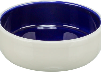 Katzennapf aus blauer Keramik für stilvolles Fressen und Trinken