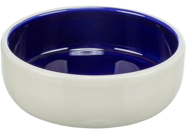 Katzennapf aus blauer Keramik für stilvolles Fressen und Trinken