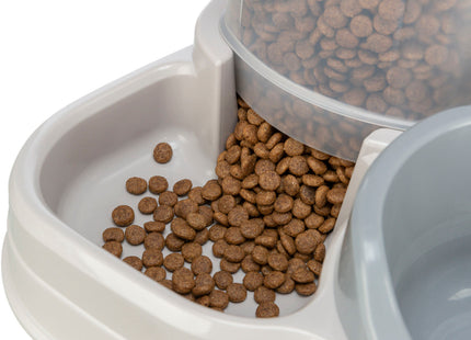 Praktischer Futter- und Wasserspender in Grau für Haustiere von Trixie