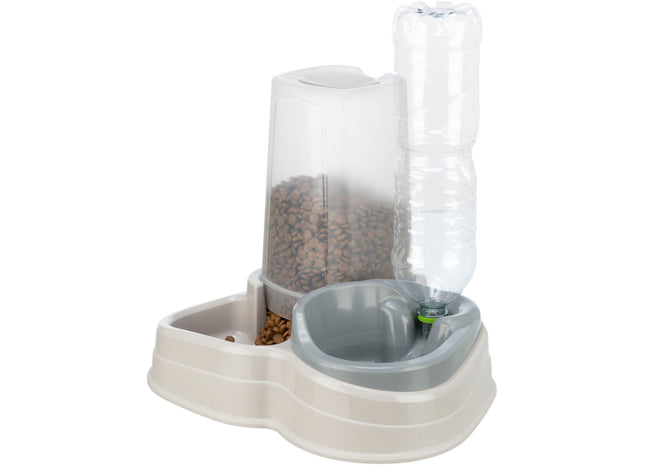 Praktischer Futter- und Wasserspender in Grau für Haustiere von Trixie