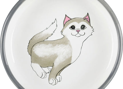 Keramiknapf für Katzen mit kurzen Nasen in Grau