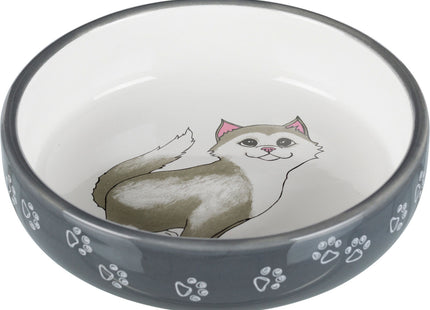 Keramiknapf für Katzen mit kurzen Nasen in Grau