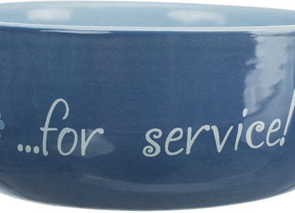 Trixie Keramiknapf Katze Thanks for Service 11 cm - hochwertiger und dekorativer Napf für Katzen mit süssem Design