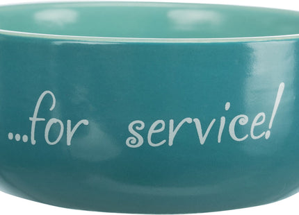 Trixie Keramiknapf Katze Thanks for Service 11 cm - hochwertiger und dekorativer Napf für Katzen mit süssem Design