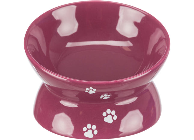 Erhöhter Keramiknapf in Beere für stilvolles Fressen