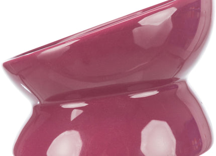 Erhöhter Keramiknapf in Beere für stilvolles Fressen