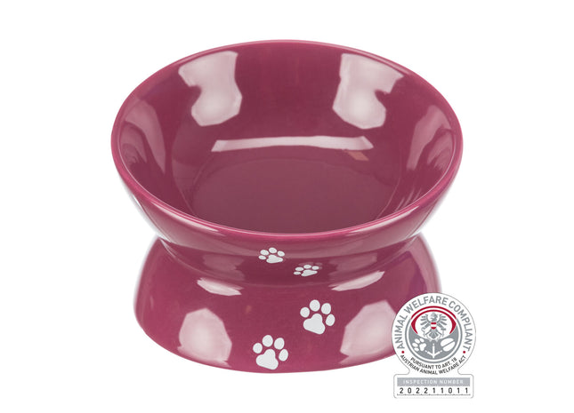 Erhöhter Keramiknapf in Beere für stilvolles Fressen