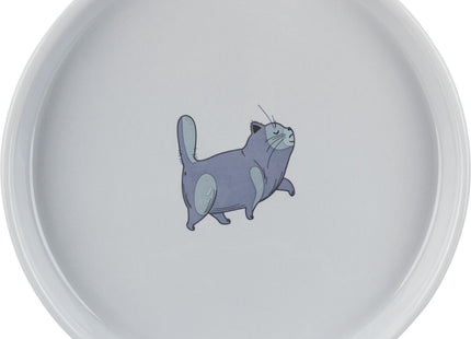 Flacher breiter Keramiknapf in Grau für Katzen von Trixie