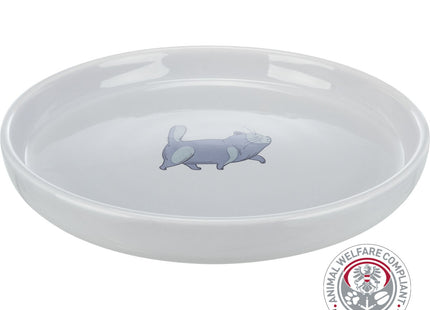 Flacher breiter Keramiknapf in Grau für Katzen von Trixie