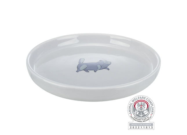 Flacher breiter Keramiknapf in Grau für Katzen von Trixie