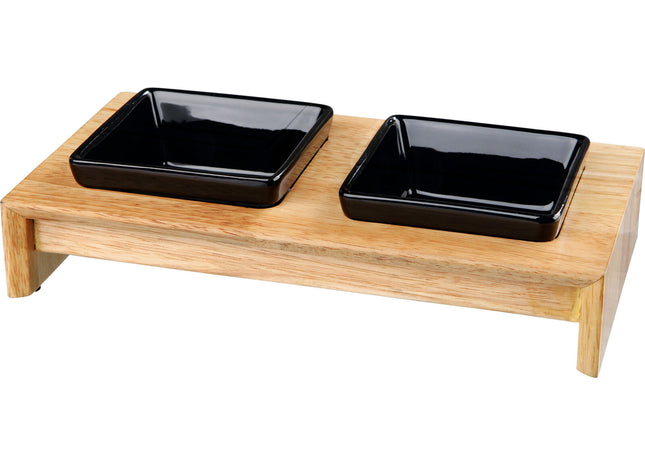 Keramikholz-Schalen-Set in Schwarz von Trixie für stilvolles Füttern