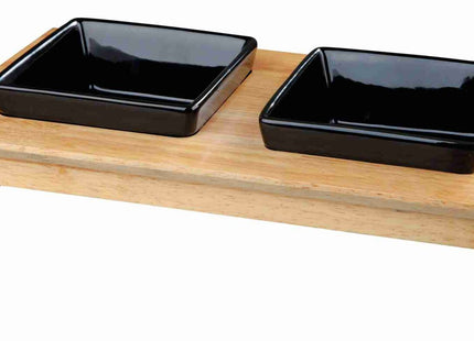 Keramikholz-Schalen-Set in Schwarz von Trixie für stilvolles Füttern