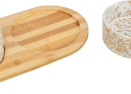 Keramik-Bambus Napfset in Weiss und Hellbraun von Trixie