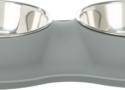 Praktisches Napf-Set in Grau aus Silikon und Edelstahl von Trixie