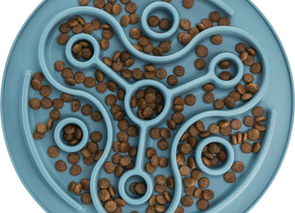 Blau gestreifte Slow Feeding Matte für Haustiere von Trixie