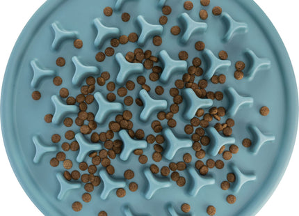 Blauer Slow Feeding Napf für Haustiere mit rutschfester Oberfläche