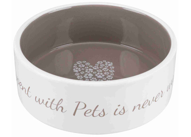 Keramiknapf in Cremetaupe für stilvolles Fressen deines Haustiers