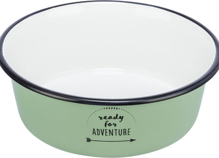 Grüner Napf aus Edelstahl und Emaille von Trixie für Haustiere