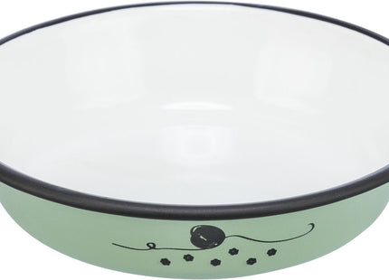 Grüner flacher Napf aus Edelstahl von Trixie für Haustiere