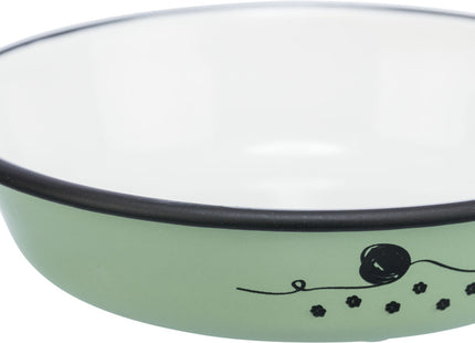 Grüner flacher Napf aus Edelstahl von Trixie für Haustiere