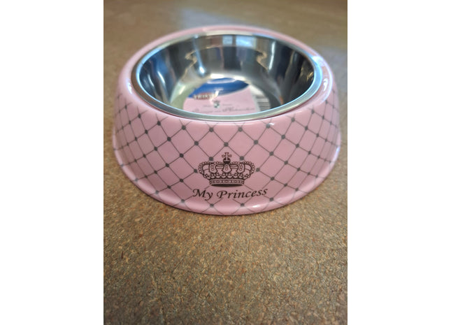 Rosa Napf für deine Prinzessin - Melamin und Edelstahl