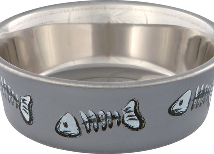 Trixie Edelstahlnapf für Katzen mit Kunststoffmantel, ø12 cm