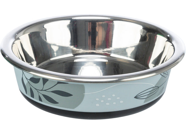 Flacher Napf aus Edelstahl und Kunststoff in Blau von Trixie