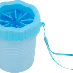 Praktischer blauer Pfotenreiniger aus Silikon für saubere Hundepfoten