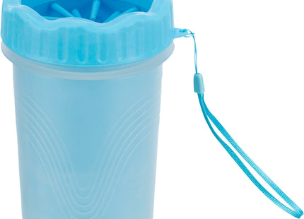 Praktischer blauer Pfotenreiniger aus Silikon für saubere Hundepfoten