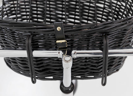 Schwarzer Fahrradkorb von Trixie mit Gitter für sicheren Transport