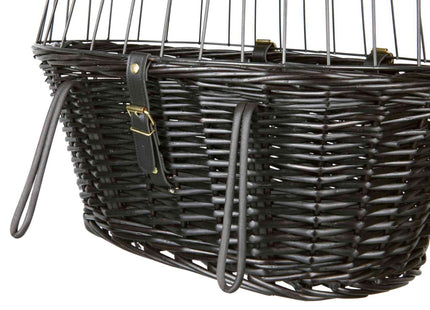 Schwarzer Fahrradkorb von Trixie mit Gitter für sicheren Transport