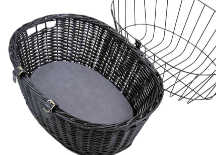 Schwarzer Fahrradkorb von Trixie mit Gitter für sicheren Transport