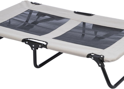 Bequeme Hundeliege in Beige und Schwarz für entspannte Ruhephasen