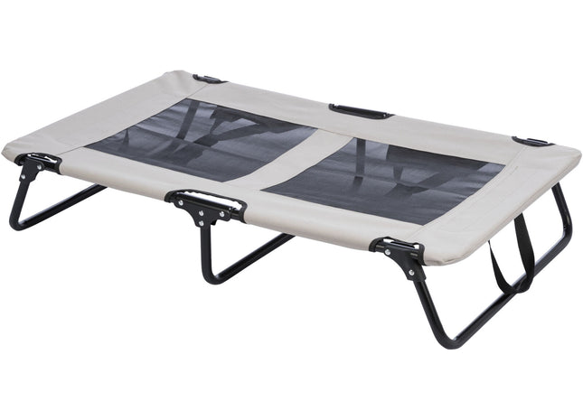 Bequeme Hundeliege in Beige und Schwarz für entspannte Ruhephasen