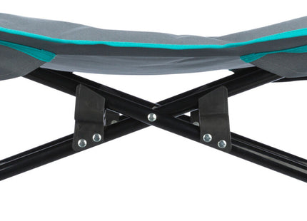 Bequemes Campingbett für Hunde in Dunkelgrau-Petrol