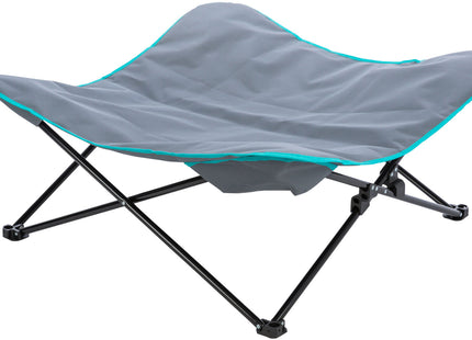 Bequemes Campingbett für Hunde in Dunkelgrau-Petrol