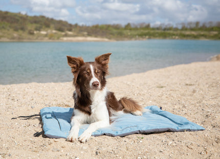 Gemütliche Reisedecke in Eisblaugrau für unterwegs