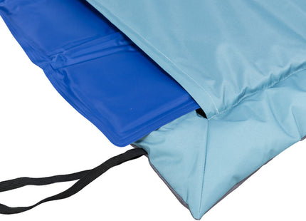 Gemütliche Reisedecke in Eisblaugrau für unterwegs