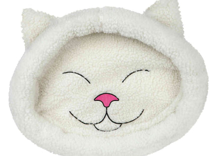 Gemütliches Kuschelbett für Katzen in Creme, perfekt zum Entspannen und Schlafen