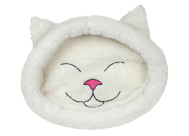 Gemütliches Kuschelbett für Katzen in Creme, perfekt zum Entspannen und Schlafen