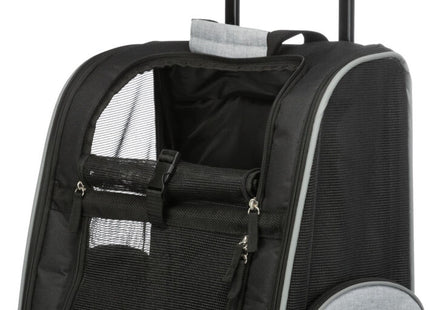 Praktischer schwarzer Nylon-Trolley von Trixie für unterwegs