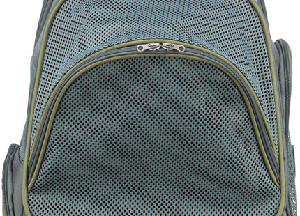 Modischer grau-blauer Trixie Rucksack Lyla für unterwegs