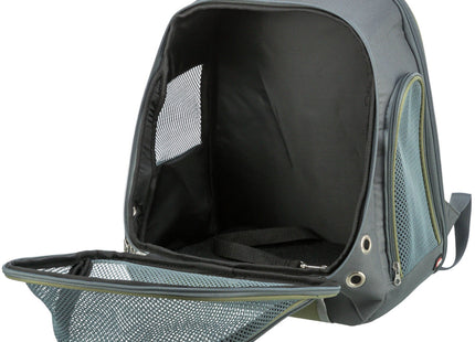 Modischer grau-blauer Trixie Rucksack Lyla für unterwegs