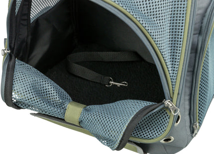 Modischer grau-blauer Trixie Rucksack Lyla für unterwegs