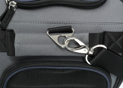 Stylische Trixie Airline-Tasche in Graublau mit Flügel-Design