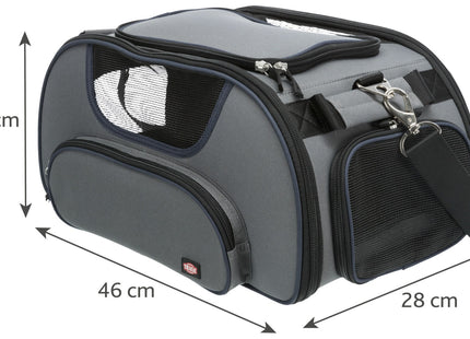 Stylische Trixie Airline-Tasche in Graublau mit Flügel-Design