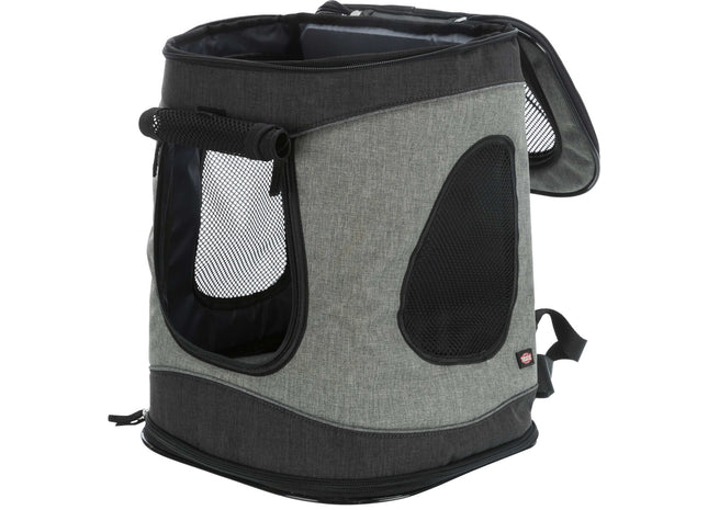 Schwarzer und grauer Trixie Timon Rucksack für unterwegs