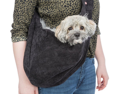 Schwarze und graue Trixie Fronttasche - praktisch und stilvoll für unterwegs