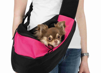 Praktische Trixie Fronttasche in Pink und Schwarz für unterwegs