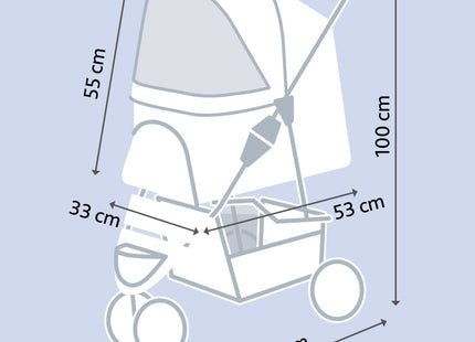 Leichter schwarzer Buggy für kleine Hunde bis 15 kg